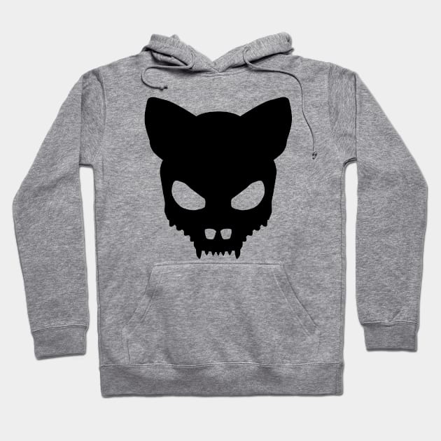 Devil Cat's Skull In Black Hoodie by sleepingdogprod